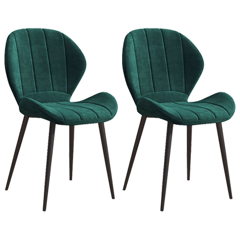 Scandinavian Upholstered Home Side Chair Matte Finish Wingback Dining Chair Lake Green 2 Piece Set Black Clearhalo ' kitchen&dining_furn' 'Dining Chairs' 'Dining Tables & Seating' 'dining_chair' 'furn' 'furn_dining_chair' 'Furniture' 'furniture_dining_chair' 'Kitchen & Dining Furniture' 'kitchen' 4206798