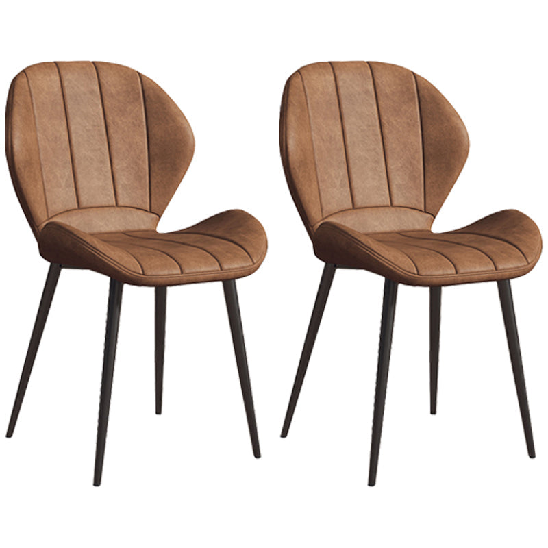 Scandinavian Upholstered Home Side Chair Matte Finish Wingback Dining Chair Brown 2 Piece Set Black Clearhalo ' kitchen&dining_furn' 'Dining Chairs' 'Dining Tables & Seating' 'dining_chair' 'furn' 'furn_dining_chair' 'Furniture' 'furniture_dining_chair' 'Kitchen & Dining Furniture' 'kitchen' 4206801