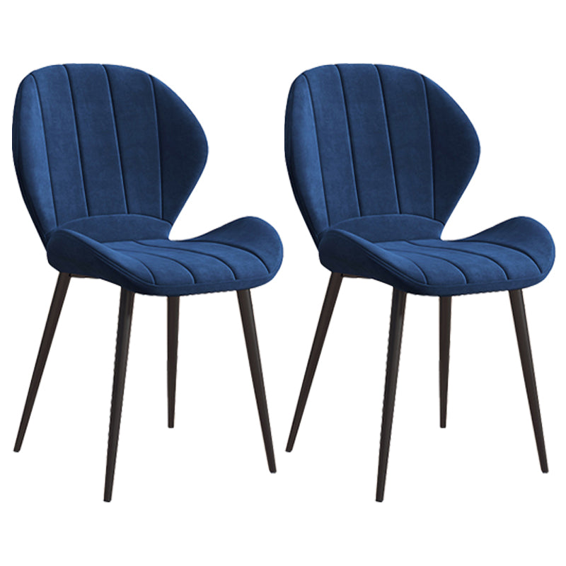 Scandinavian Upholstered Home Side Chair Matte Finish Wingback Dining Chair Blue 2 Piece Set Black Clearhalo ' kitchen&dining_furn' 'Dining Chairs' 'Dining Tables & Seating' 'dining_chair' 'furn' 'furn_dining_chair' 'Furniture' 'furniture_dining_chair' 'Kitchen & Dining Furniture' 'kitchen' 4206804