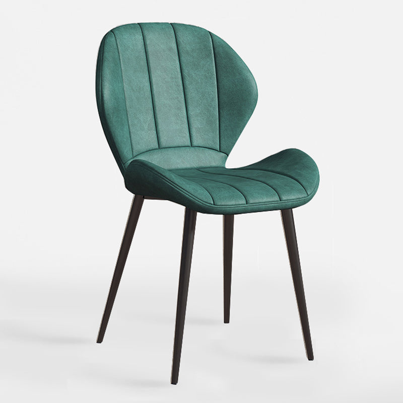 Scandinavian Upholstered Home Side Chair Matte Finish Wingback Dining Chair Green 1 Piece Black Clearhalo ' kitchen&dining_furn' 'Dining Chairs' 'Dining Tables & Seating' 'dining_chair' 'furn' 'furn_dining_chair' 'Furniture' 'furniture_dining_chair' 'Kitchen & Dining Furniture' 'kitchen' 4206806