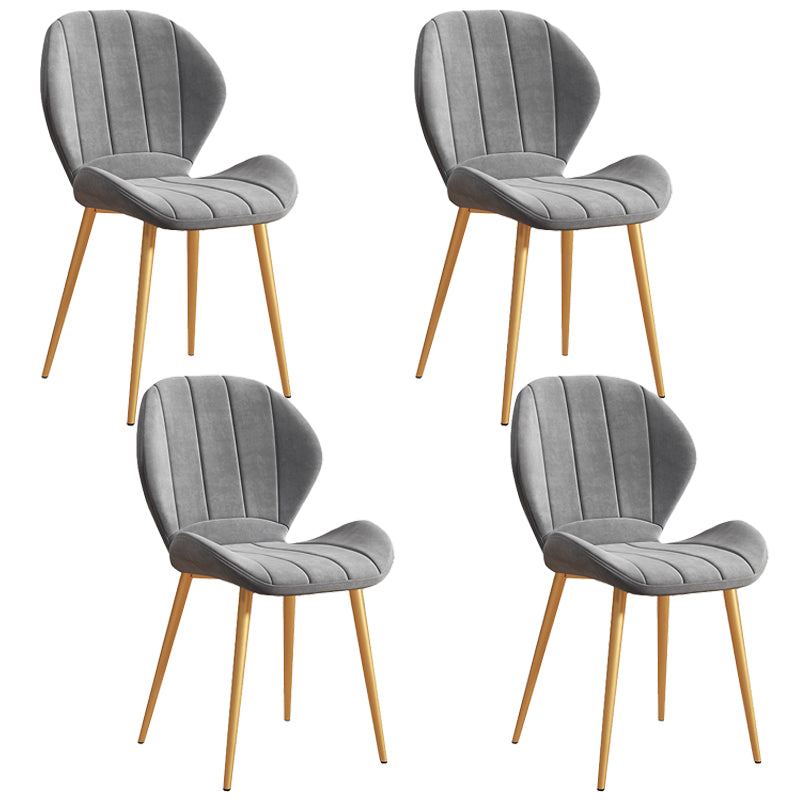 Scandinavian Upholstered Home Side Chair Matte Finish Wingback Dining Chair Grey 4 Piece Set Brass Gold Clearhalo ' kitchen&dining_furn' 'Dining Chairs' 'Dining Tables & Seating' 'dining_chair' 'furn' 'furn_dining_chair' 'Furniture' 'furniture_dining_chair' 'Kitchen & Dining Furniture' 'kitchen' 4206808