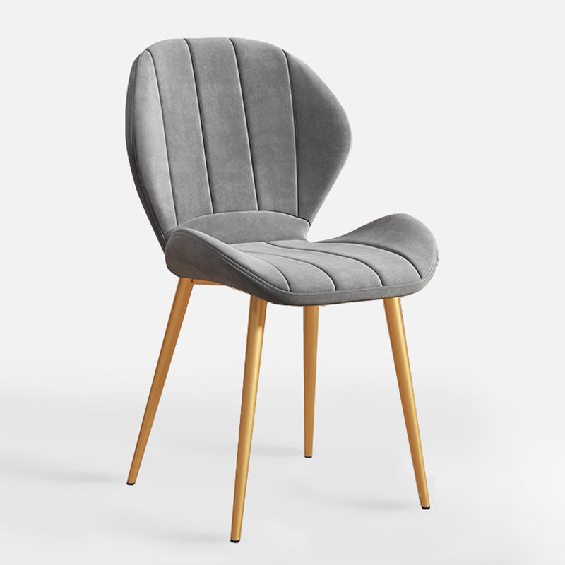 Scandinavian Upholstered Home Side Chair Matte Finish Wingback Dining Chair Grey 1 Piece Brass Gold Clearhalo ' kitchen&dining_furn' 'Dining Chairs' 'Dining Tables & Seating' 'dining_chair' 'furn' 'furn_dining_chair' 'Furniture' 'furniture_dining_chair' 'Kitchen & Dining Furniture' 'kitchen' 4206809