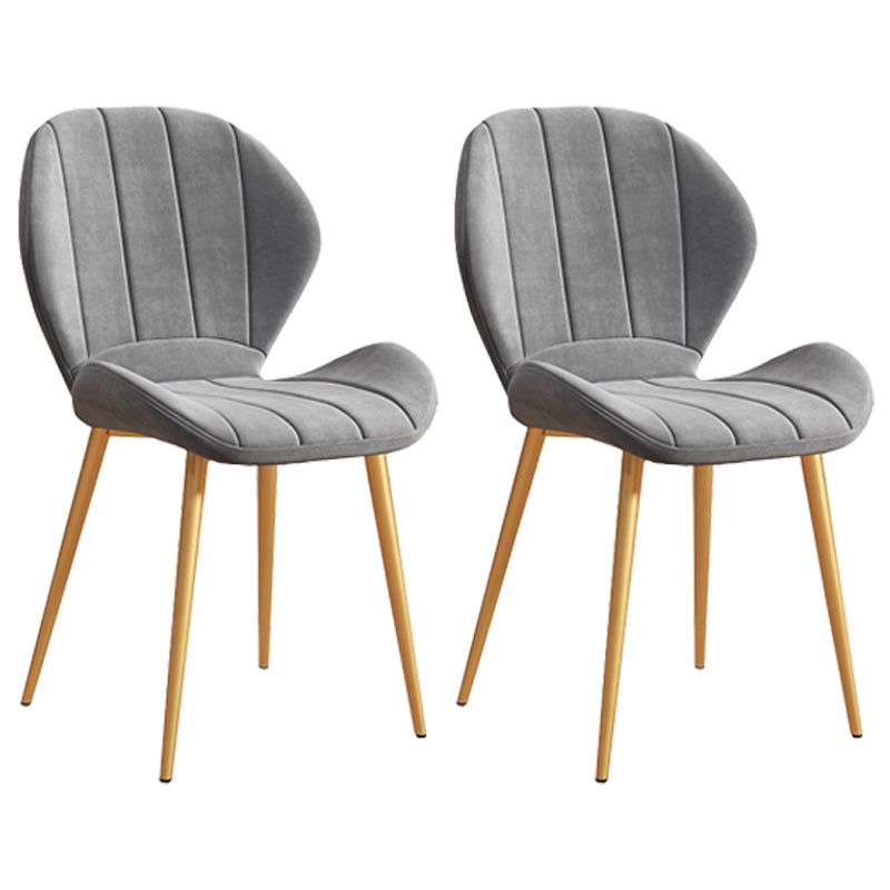 Scandinavian Upholstered Home Side Chair Matte Finish Wingback Dining Chair Grey 2 Piece Set Brass Gold Clearhalo ' kitchen&dining_furn' 'Dining Chairs' 'Dining Tables & Seating' 'dining_chair' 'furn' 'furn_dining_chair' 'Furniture' 'furniture_dining_chair' 'Kitchen & Dining Furniture' 'kitchen' 4206810