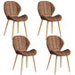 Scandinavian Upholstered Home Side Chair Matte Finish Wingback Dining Chair Brown 4 Piece Set Brass Gold Clearhalo ' kitchen&dining_furn' 'Dining Chairs' 'Dining Tables & Seating' 'dining_chair' 'furn' 'furn_dining_chair' 'Furniture' 'furniture_dining_chair' 'Kitchen & Dining Furniture' 'kitchen' 4206811