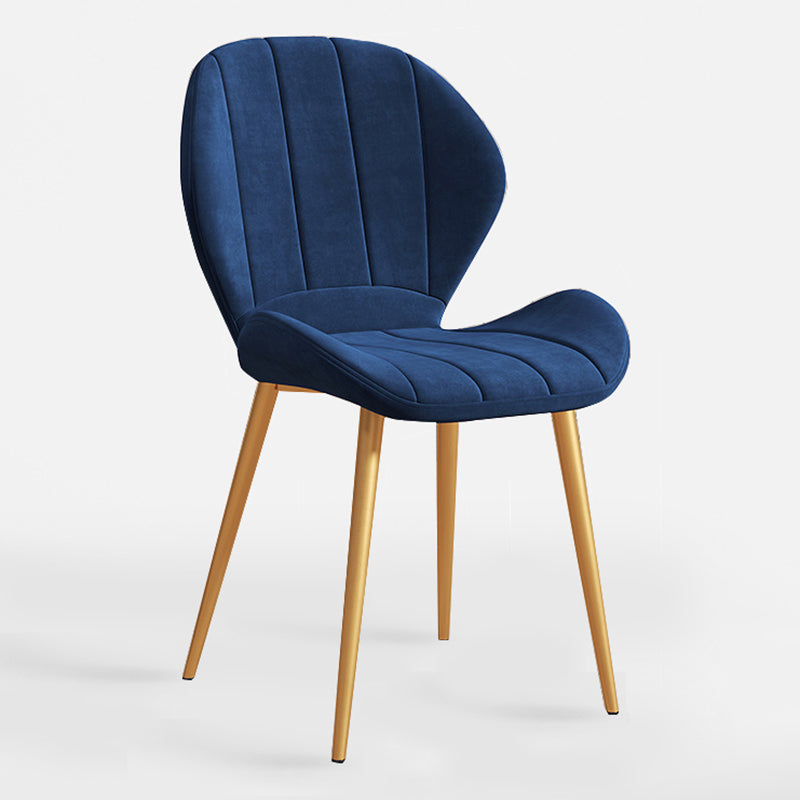Scandinavian Upholstered Home Side Chair Matte Finish Wingback Dining Chair Blue 1 Piece Brass Gold Clearhalo ' kitchen&dining_furn' 'Dining Chairs' 'Dining Tables & Seating' 'dining_chair' 'furn' 'furn_dining_chair' 'Furniture' 'furniture_dining_chair' 'Kitchen & Dining Furniture' 'kitchen' 4206815