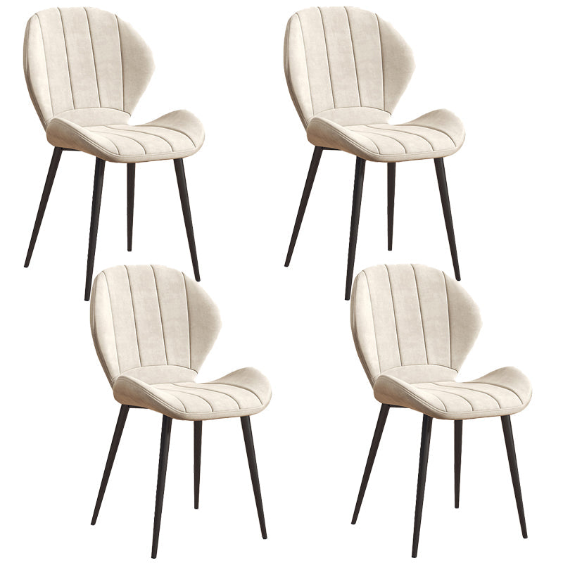 Scandinavian Upholstered Home Side Chair Matte Finish Wingback Dining Chair Textured White 4 Piece Set Black Clearhalo ' kitchen&dining_furn' 'Dining Chairs' 'Dining Tables & Seating' 'dining_chair' 'furn' 'furn_dining_chair' 'Furniture' 'furniture_dining_chair' 'Kitchen & Dining Furniture' 'kitchen' 4206817
