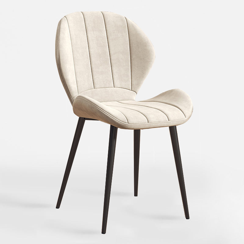 Scandinavian Upholstered Home Side Chair Matte Finish Wingback Dining Chair Textured White 1 Piece Black Clearhalo ' kitchen&dining_furn' 'Dining Chairs' 'Dining Tables & Seating' 'dining_chair' 'furn' 'furn_dining_chair' 'Furniture' 'furniture_dining_chair' 'Kitchen & Dining Furniture' 'kitchen' 4206818