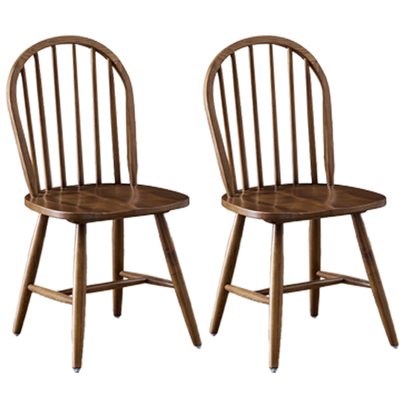Modern Wood Dining Room Chair Armless Windsor Side Chair for Home Use Walnut 2 Piece Set Clearhalo ' kitchen&dining_furn' 'Dining Chairs' 'Dining Tables & Seating' 'dining_chair' 'furn' 'furn_dining_chair' 'Furniture' 'furniture_dining_chair' 'Kitchen & Dining Furniture' 'kitchen' 4206830