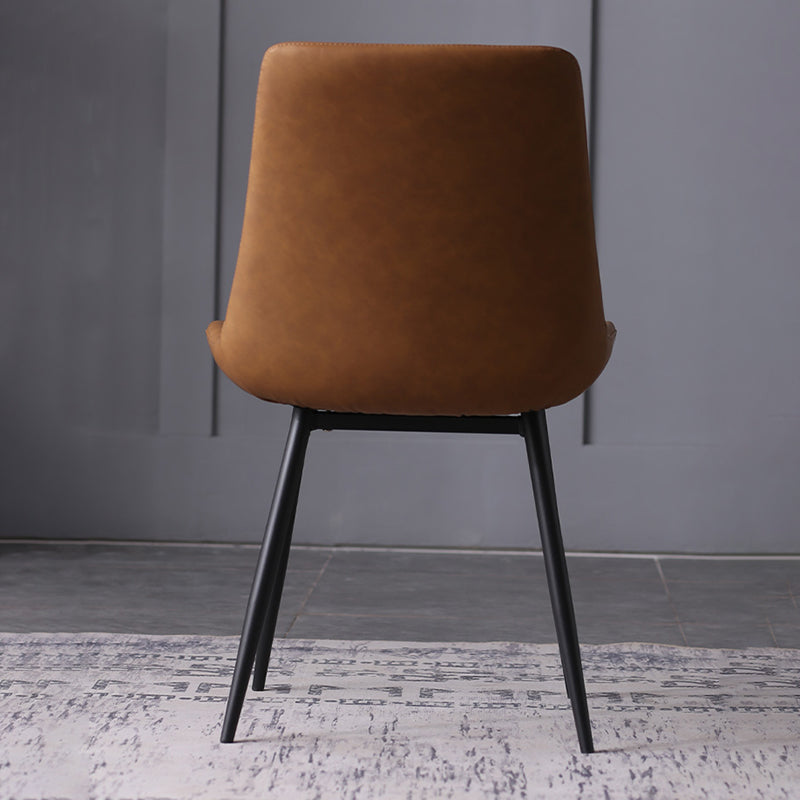 Contemporary Leather Side Chair Matte Finish Solid Back Dining Chair Clearhalo ' kitchen&dining_furn' 'Dining Chairs' 'Dining Tables & Seating' 'dining_chair' 'furn' 'furn_dining_chair' 'Furniture' 'furniture_dining_chair' 'Kitchen & Dining Furniture' 'kitchen' 4206844