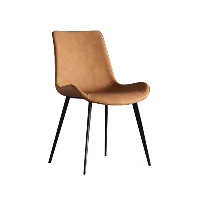 Contemporary Leather Side Chair Matte Finish Solid Back Dining Chair Clearhalo ' kitchen&dining_furn' 'Dining Chairs' 'Dining Tables & Seating' 'dining_chair' 'furn' 'furn_dining_chair' 'Furniture' 'furniture_dining_chair' 'Kitchen & Dining Furniture' 'kitchen' 4206845