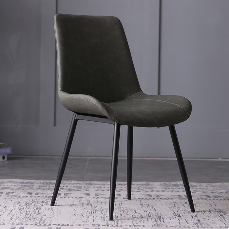 Contemporary Leather Side Chair Matte Finish Solid Back Dining Chair Clearhalo ' kitchen&dining_furn' 'Dining Chairs' 'Dining Tables & Seating' 'dining_chair' 'furn' 'furn_dining_chair' 'Furniture' 'furniture_dining_chair' 'Kitchen & Dining Furniture' 'kitchen' 4206855