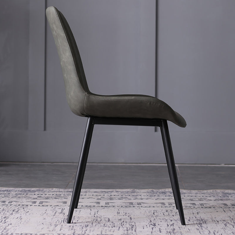 Contemporary Leather Side Chair Matte Finish Solid Back Dining Chair Clearhalo ' kitchen&dining_furn' 'Dining Chairs' 'Dining Tables & Seating' 'dining_chair' 'furn' 'furn_dining_chair' 'Furniture' 'furniture_dining_chair' 'Kitchen & Dining Furniture' 'kitchen' 4206856