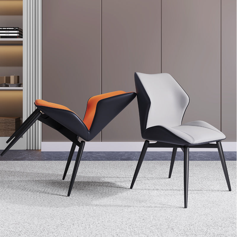Contemporary Leather Home Side Chair Wingback Dining Chair (Set of 2) Clearhalo ' kitchen&dining_furn' 'Dining Chairs' 'Dining Tables & Seating' 'dining_chair' 'furn' 'furn_dining_chair' 'Furniture' 'furniture_dining_chair' 'Kitchen & Dining Furniture' 'kitchen' 4206861