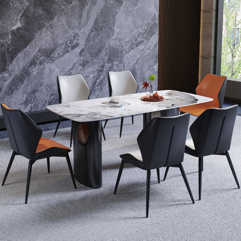 Contemporary Leather Home Side Chair Wingback Dining Chair (Set of 2) Clearhalo ' kitchen&dining_furn' 'Dining Chairs' 'Dining Tables & Seating' 'dining_chair' 'furn' 'furn_dining_chair' 'Furniture' 'furniture_dining_chair' 'Kitchen & Dining Furniture' 'kitchen' 4206862