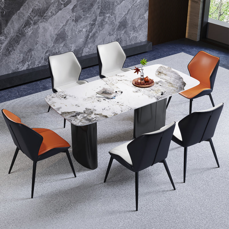 Contemporary Leather Home Side Chair Wingback Dining Chair (Set of 2) Clearhalo ' kitchen&dining_furn' 'Dining Chairs' 'Dining Tables & Seating' 'dining_chair' 'furn' 'furn_dining_chair' 'Furniture' 'furniture_dining_chair' 'Kitchen & Dining Furniture' 'kitchen' 4206870