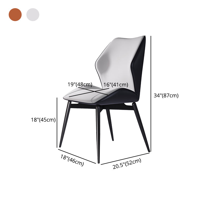 Contemporary Leather Home Side Chair Wingback Dining Chair (Set of 2) Clearhalo ' kitchen&dining_furn' 'Dining Chairs' 'Dining Tables & Seating' 'dining_chair' 'furn' 'furn_dining_chair' 'Furniture' 'furniture_dining_chair' 'Kitchen & Dining Furniture' 'kitchen' 4206871