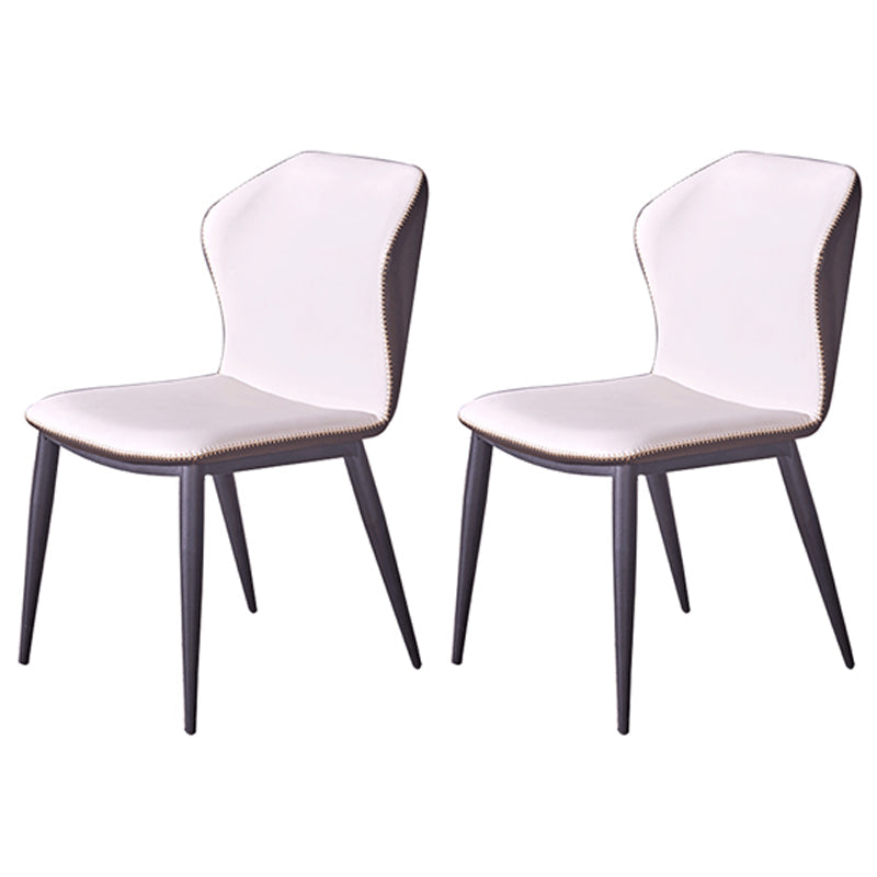 Modern Leather Home Side Chair Matte Finish Wingback Dining Chairs (Set of 2) White Clearhalo ' kitchen&dining_furn' 'Dining Chairs' 'Dining Tables & Seating' 'dining_chair' 'furn' 'furn_dining_chair' 'Furniture' 'furniture_dining_chair' 'Kitchen & Dining Furniture' 'kitchen' 4206876