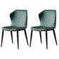 Modern Leather Home Side Chair Matte Finish Wingback Dining Chairs (Set of 2) Blackish Green Clearhalo ' kitchen&dining_furn' 'Dining Chairs' 'Dining Tables & Seating' 'dining_chair' 'furn' 'furn_dining_chair' 'Furniture' 'furniture_dining_chair' 'Kitchen & Dining Furniture' 'kitchen' 4206878