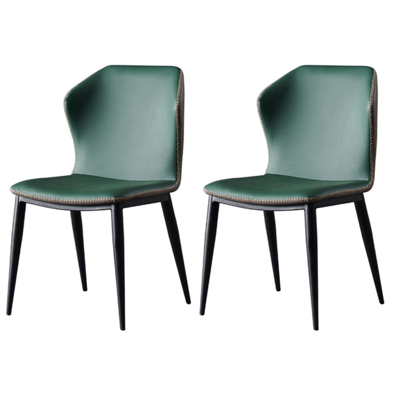 Modern Leather Home Side Chair Matte Finish Wingback Dining Chairs (Set of 2) Blackish Green Clearhalo ' kitchen&dining_furn' 'Dining Chairs' 'Dining Tables & Seating' 'dining_chair' 'furn' 'furn_dining_chair' 'Furniture' 'furniture_dining_chair' 'Kitchen & Dining Furniture' 'kitchen' 4206878