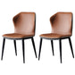 Modern Leather Home Side Chair Matte Finish Wingback Dining Chairs (Set of 2) Coffee Clearhalo ' kitchen&dining_furn' 'Dining Chairs' 'Dining Tables & Seating' 'dining_chair' 'furn' 'furn_dining_chair' 'Furniture' 'furniture_dining_chair' 'Kitchen & Dining Furniture' 'kitchen' 4206884