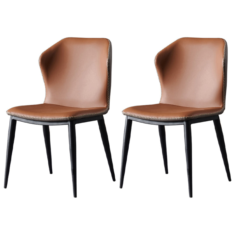 Modern Leather Home Side Chair Matte Finish Wingback Dining Chairs (Set of 2) Coffee Clearhalo ' kitchen&dining_furn' 'Dining Chairs' 'Dining Tables & Seating' 'dining_chair' 'furn' 'furn_dining_chair' 'Furniture' 'furniture_dining_chair' 'Kitchen & Dining Furniture' 'kitchen' 4206884