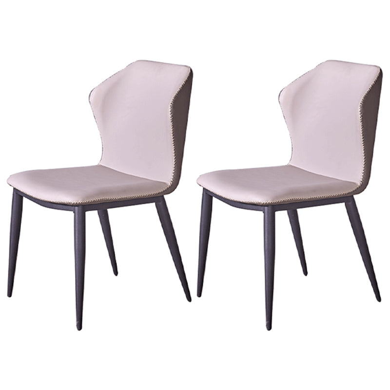 Modern Leather Home Side Chair Matte Finish Wingback Dining Chairs (Set of 2) Light Gray Clearhalo ' kitchen&dining_furn' 'Dining Chairs' 'Dining Tables & Seating' 'dining_chair' 'furn' 'furn_dining_chair' 'Furniture' 'furniture_dining_chair' 'Kitchen & Dining Furniture' 'kitchen' 4206886