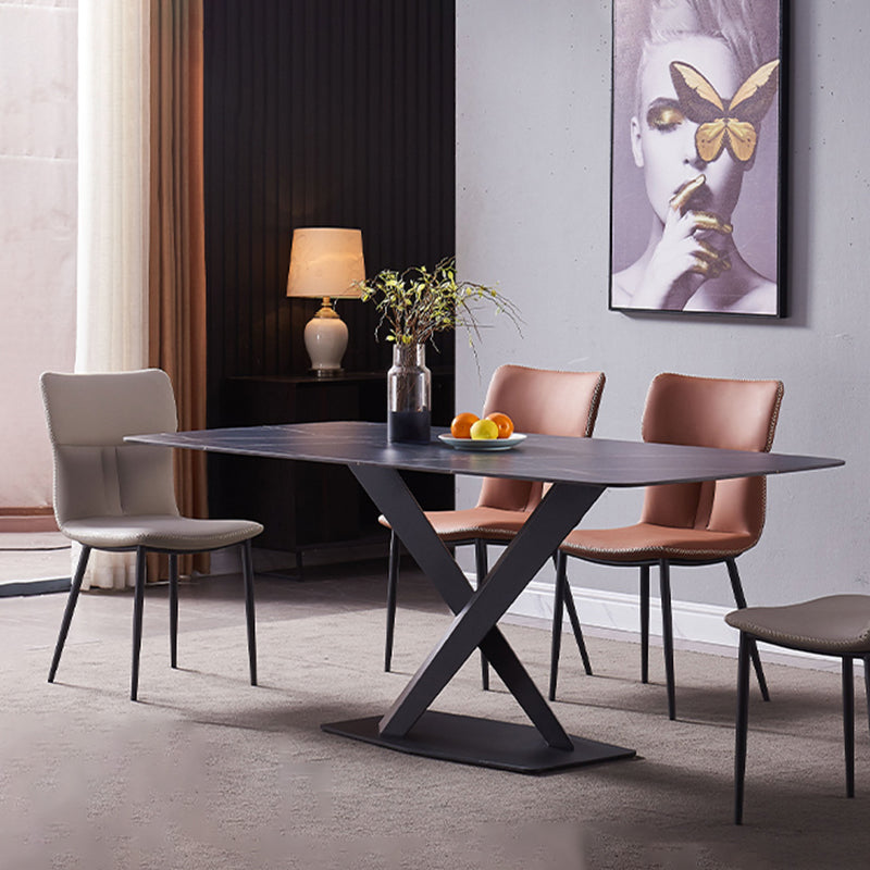 Contemporary Leather Side Chair Solid Back Dining Chair (Set of 2) Clearhalo ' kitchen&dining_furn' 'Dining Chairs' 'Dining Tables & Seating' 'dining_chair' 'furn' 'furn_dining_chair' 'Furniture' 'furniture_dining_chair' 'Kitchen & Dining Furniture' 'kitchen' 4206891