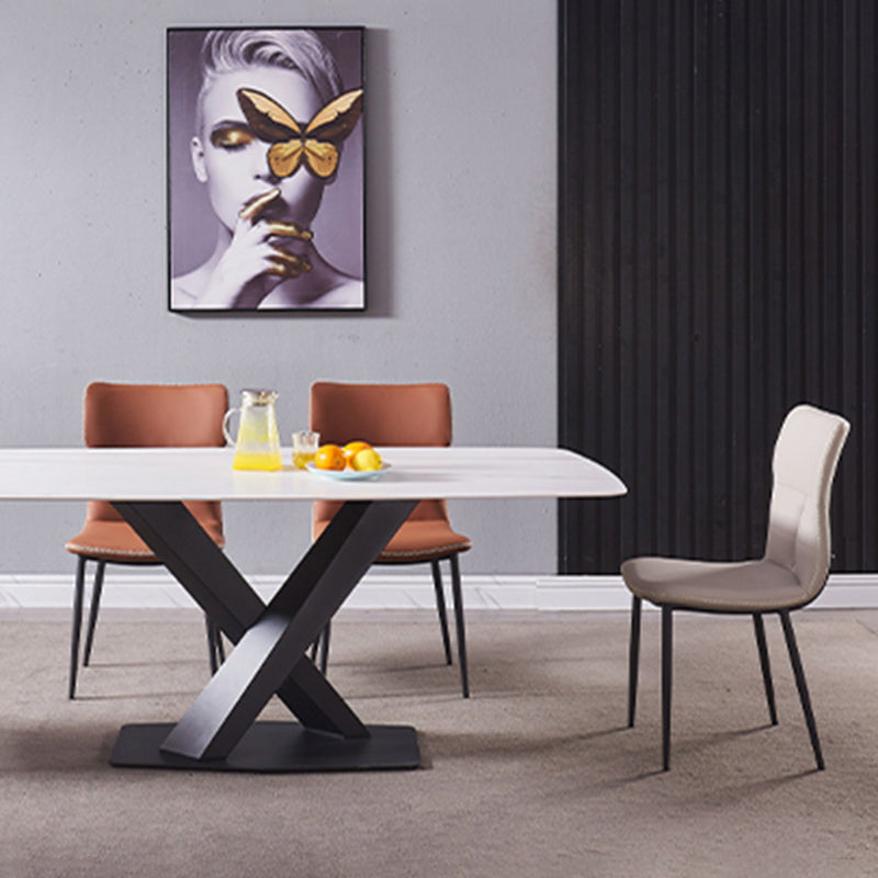 Contemporary Leather Side Chair Solid Back Dining Chair (Set of 2) Clearhalo ' kitchen&dining_furn' 'Dining Chairs' 'Dining Tables & Seating' 'dining_chair' 'furn' 'furn_dining_chair' 'Furniture' 'furniture_dining_chair' 'Kitchen & Dining Furniture' 'kitchen' 4206901