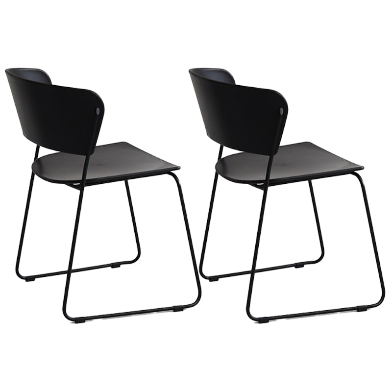 Contemporary Style Kitchen Metal Dining Chair Dining Armless Side Chair (Set of 2) Black Clearhalo ' kitchen&dining_furn' 'Dining Chairs' 'Dining Tables & Seating' 'dining_chair' 'furn' 'furn_dining_chair' 'Furniture' 'furniture_dining_chair' 'Kitchen & Dining Furniture' 'kitchen' 4206905