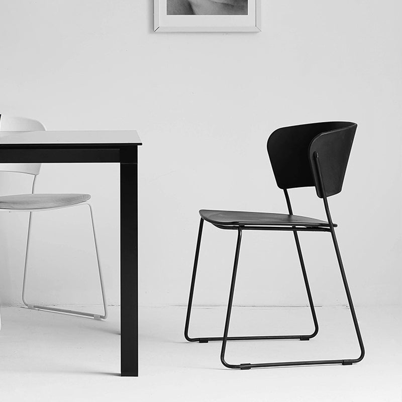 Contemporary Style Kitchen Metal Dining Chair Dining Armless Side Chair (Set of 2) Clearhalo ' kitchen&dining_furn' 'Dining Chairs' 'Dining Tables & Seating' 'dining_chair' 'furn' 'furn_dining_chair' 'Furniture' 'furniture_dining_chair' 'Kitchen & Dining Furniture' 'kitchen' 4206906