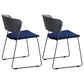 Contemporary Style Kitchen Metal Dining Chair Dining Armless Side Chair (Set of 2) Gray-Blue Clearhalo ' kitchen&dining_furn' 'Dining Chairs' 'Dining Tables & Seating' 'dining_chair' 'furn' 'furn_dining_chair' 'Furniture' 'furniture_dining_chair' 'Kitchen & Dining Furniture' 'kitchen' 4206913
