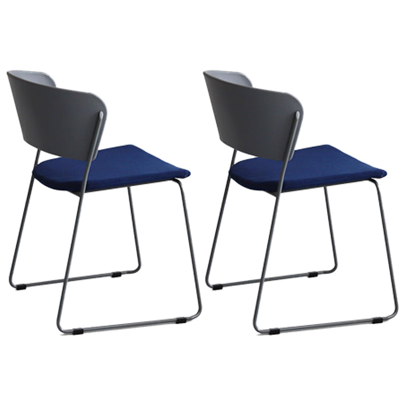 Contemporary Style Kitchen Metal Dining Chair Dining Armless Side Chair (Set of 2) Gray-Blue Clearhalo ' kitchen&dining_furn' 'Dining Chairs' 'Dining Tables & Seating' 'dining_chair' 'furn' 'furn_dining_chair' 'Furniture' 'furniture_dining_chair' 'Kitchen & Dining Furniture' 'kitchen' 4206913