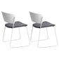 Contemporary Style Kitchen Metal Dining Chair Dining Armless Side Chair (Set of 2) White-Gray Clearhalo ' kitchen&dining_furn' 'Dining Chairs' 'Dining Tables & Seating' 'dining_chair' 'furn' 'furn_dining_chair' 'Furniture' 'furniture_dining_chair' 'Kitchen & Dining Furniture' 'kitchen' 4206916