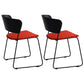 Contemporary Style Kitchen Metal Dining Chair Dining Armless Side Chair (Set of 2) Black-Red Clearhalo ' kitchen&dining_furn' 'Dining Chairs' 'Dining Tables & Seating' 'dining_chair' 'furn' 'furn_dining_chair' 'Furniture' 'furniture_dining_chair' 'Kitchen & Dining Furniture' 'kitchen' 4206917