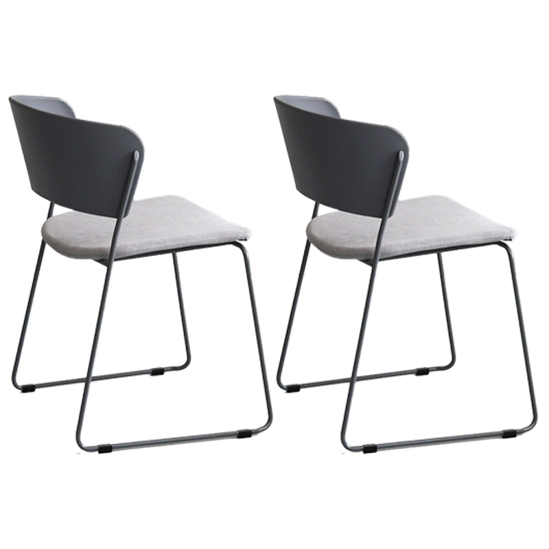 Contemporary Style Kitchen Metal Dining Chair Dining Armless Side Chair (Set of 2) Light Gray Clearhalo ' kitchen&dining_furn' 'Dining Chairs' 'Dining Tables & Seating' 'dining_chair' 'furn' 'furn_dining_chair' 'Furniture' 'furniture_dining_chair' 'Kitchen & Dining Furniture' 'kitchen' 4206926