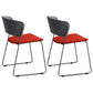Contemporary Style Kitchen Metal Dining Chair Dining Armless Side Chair (Set of 2) Gray-Red Clearhalo ' kitchen&dining_furn' 'Dining Chairs' 'Dining Tables & Seating' 'dining_chair' 'furn' 'furn_dining_chair' 'Furniture' 'furniture_dining_chair' 'Kitchen & Dining Furniture' 'kitchen' 4206929