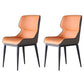 Contemporary Leather Side Chair Matte Finish Wingback Dining Chair (Set of 2) Orange Clearhalo ' kitchen&dining_furn' 'Dining Chairs' 'Dining Tables & Seating' 'dining_chair' 'furn' 'furn_dining_chair' 'Furniture' 'furniture_dining_chair' 'Kitchen & Dining Furniture' 'kitchen' 4206932