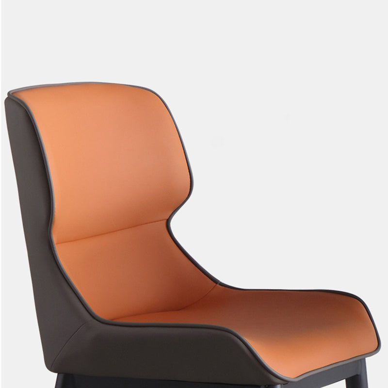 Contemporary Leather Side Chair Matte Finish Wingback Dining Chair (Set of 2) Clearhalo ' kitchen&dining_furn' 'Dining Chairs' 'Dining Tables & Seating' 'dining_chair' 'furn' 'furn_dining_chair' 'Furniture' 'furniture_dining_chair' 'Kitchen & Dining Furniture' 'kitchen' 4206938