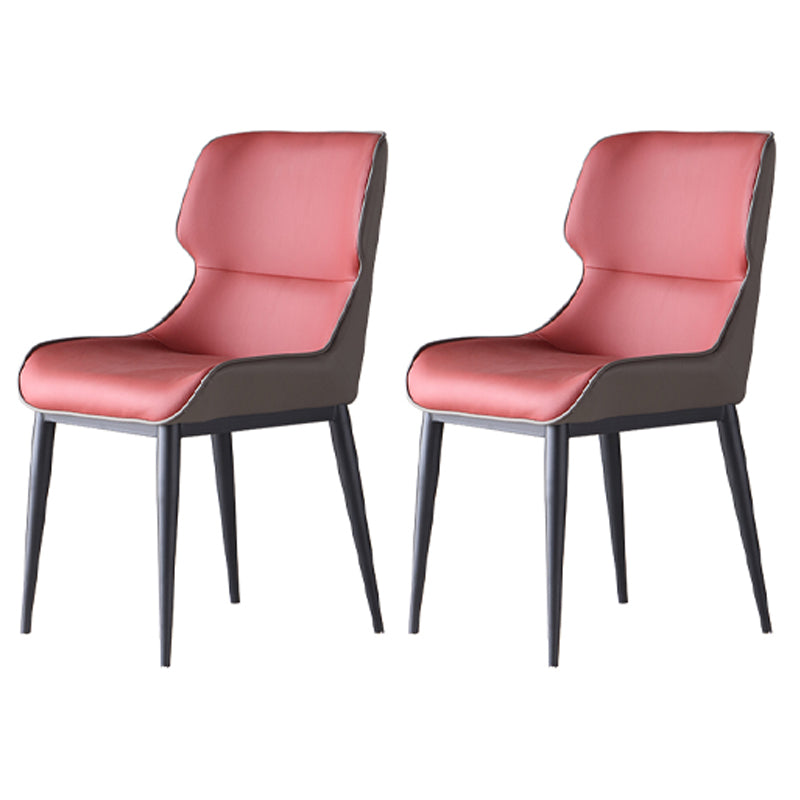 Contemporary Leather Side Chair Matte Finish Wingback Dining Chair (Set of 2) Red Clearhalo ' kitchen&dining_furn' 'Dining Chairs' 'Dining Tables & Seating' 'dining_chair' 'furn' 'furn_dining_chair' 'Furniture' 'furniture_dining_chair' 'Kitchen & Dining Furniture' 'kitchen' 4206941