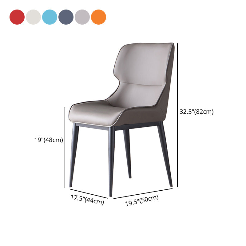 Contemporary Leather Side Chair Matte Finish Wingback Dining Chair (Set of 2) Clearhalo ' kitchen&dining_furn' 'Dining Chairs' 'Dining Tables & Seating' 'dining_chair' 'furn' 'furn_dining_chair' 'Furniture' 'furniture_dining_chair' 'Kitchen & Dining Furniture' 'kitchen' 4206945