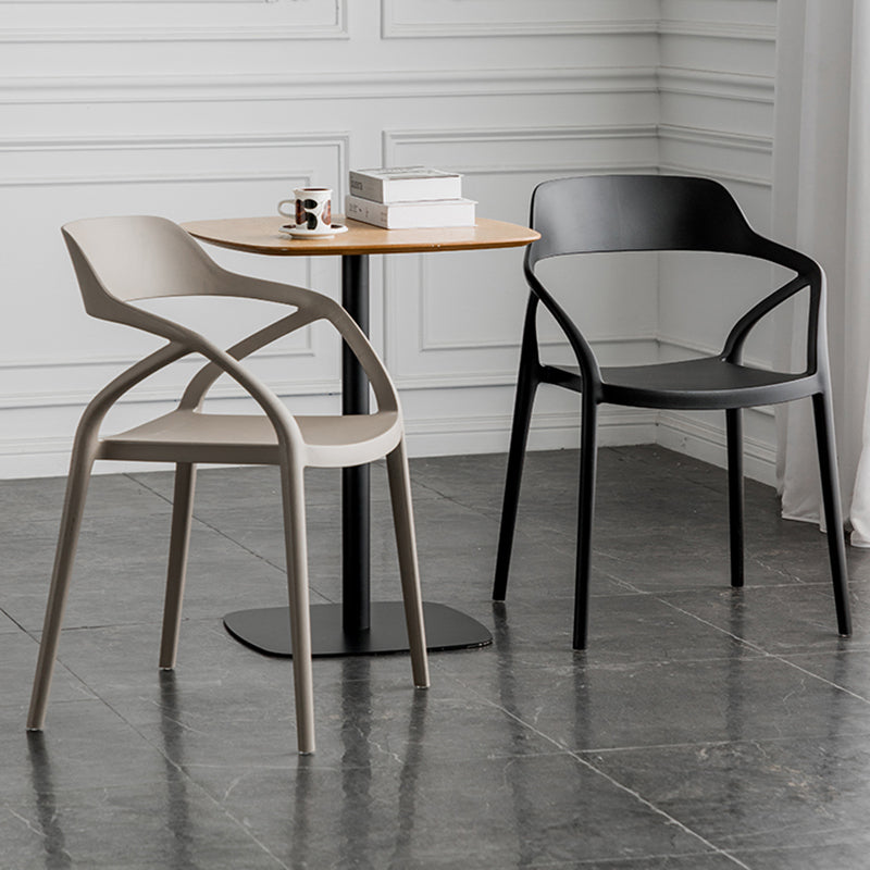 Contemporary Style Plastic Dining Chairs Dining Open Back Arm Side Chair for Kitchen Clearhalo ' kitchen&dining_furn' 'Dining Chairs' 'Dining Tables & Seating' 'dining_chair' 'furn' 'furn_dining_chair' 'Furniture' 'furniture_dining_chair' 'Kitchen & Dining Furniture' 'kitchen' 4206946