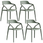 Contemporary Style Plastic Dining Chairs Dining Open Back Arm Side Chair for Kitchen Gray-Green 4 Piece Set Clearhalo ' kitchen&dining_furn' 'Dining Chairs' 'Dining Tables & Seating' 'dining_chair' 'furn' 'furn_dining_chair' 'Furniture' 'furniture_dining_chair' 'Kitchen & Dining Furniture' 'kitchen' 4206947