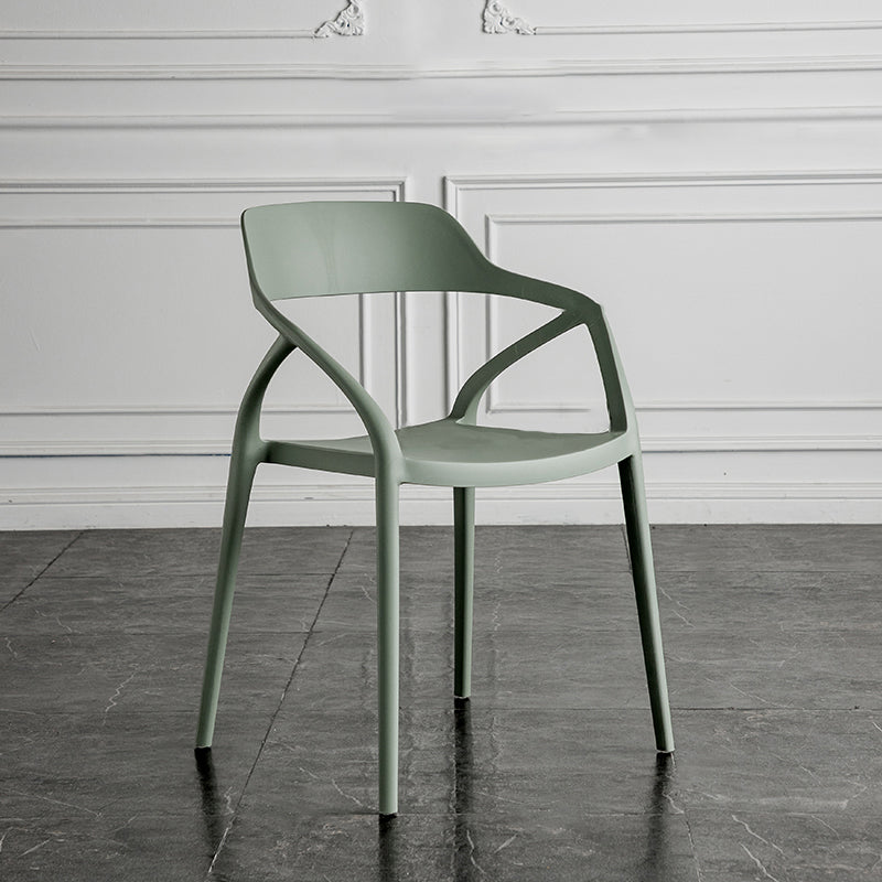 Contemporary Style Plastic Dining Chairs Dining Open Back Arm Side Chair for Kitchen Gray-Green 1 Piece Clearhalo ' kitchen&dining_furn' 'Dining Chairs' 'Dining Tables & Seating' 'dining_chair' 'furn' 'furn_dining_chair' 'Furniture' 'furniture_dining_chair' 'Kitchen & Dining Furniture' 'kitchen' 4206948