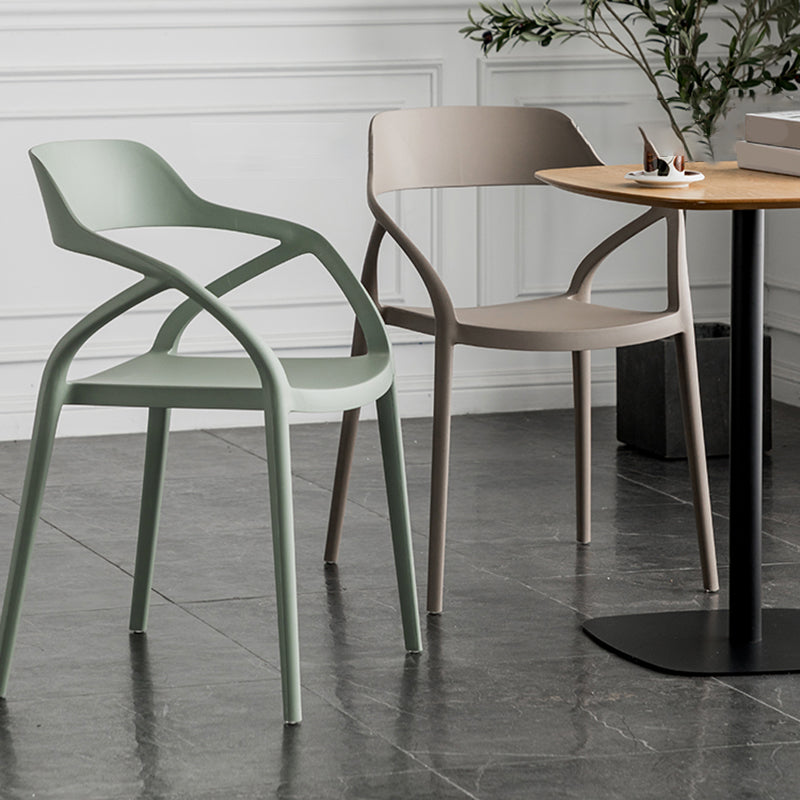Contemporary Style Plastic Dining Chairs Dining Open Back Arm Side Chair for Kitchen Clearhalo ' kitchen&dining_furn' 'Dining Chairs' 'Dining Tables & Seating' 'dining_chair' 'furn' 'furn_dining_chair' 'Furniture' 'furniture_dining_chair' 'Kitchen & Dining Furniture' 'kitchen' 4206949