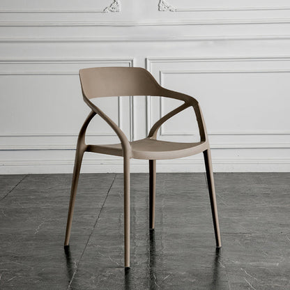 Contemporary Style Plastic Dining Chairs Dining Open Back Arm Side Chair for Kitchen Gray-Khaki 1 Piece Clearhalo ' kitchen&dining_furn' 'Dining Chairs' 'Dining Tables & Seating' 'dining_chair' 'furn' 'furn_dining_chair' 'Furniture' 'furniture_dining_chair' 'Kitchen & Dining Furniture' 'kitchen' 4206955