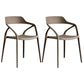 Contemporary Style Plastic Dining Chairs Dining Open Back Arm Side Chair for Kitchen Gray-Khaki 2 Piece Set Clearhalo ' kitchen&dining_furn' 'Dining Chairs' 'Dining Tables & Seating' 'dining_chair' 'furn' 'furn_dining_chair' 'Furniture' 'furniture_dining_chair' 'Kitchen & Dining Furniture' 'kitchen' 4206956