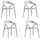 Contemporary Style Plastic Dining Chairs Dining Open Back Arm Side Chair for Kitchen Light Gray 4 Piece Set Clearhalo ' kitchen&dining_furn' 'Dining Chairs' 'Dining Tables & Seating' 'dining_chair' 'furn' 'furn_dining_chair' 'Furniture' 'furniture_dining_chair' 'Kitchen & Dining Furniture' 'kitchen' 4206958