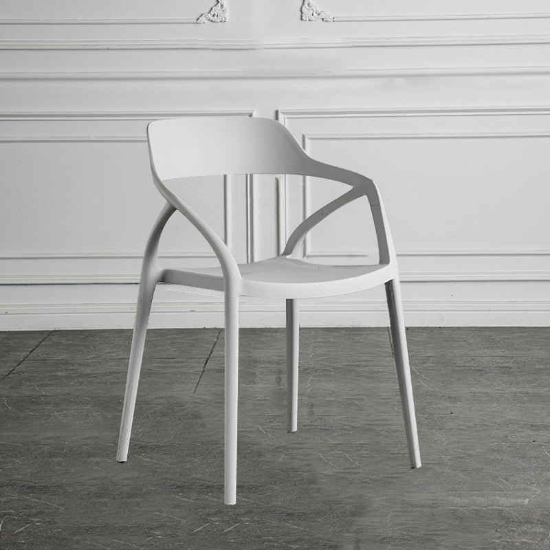 Contemporary Style Plastic Dining Chairs Dining Open Back Arm Side Chair for Kitchen Light Gray 1 Piece Clearhalo ' kitchen&dining_furn' 'Dining Chairs' 'Dining Tables & Seating' 'dining_chair' 'furn' 'furn_dining_chair' 'Furniture' 'furniture_dining_chair' 'Kitchen & Dining Furniture' 'kitchen' 4206961