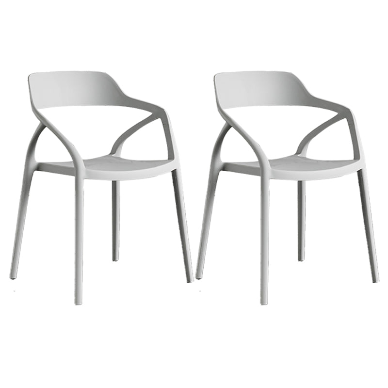 Contemporary Style Plastic Dining Chairs Dining Open Back Arm Side Chair for Kitchen Light Gray 2 Piece Set Clearhalo ' kitchen&dining_furn' 'Dining Chairs' 'Dining Tables & Seating' 'dining_chair' 'furn' 'furn_dining_chair' 'Furniture' 'furniture_dining_chair' 'Kitchen & Dining Furniture' 'kitchen' 4206962