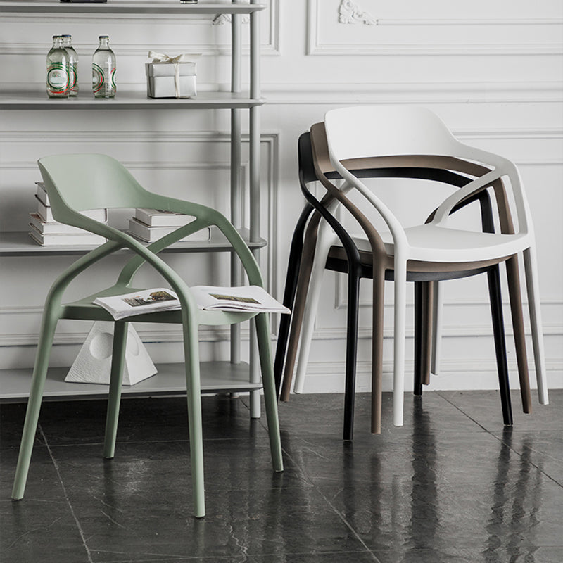 Contemporary Style Plastic Dining Chairs Dining Open Back Arm Side Chair for Kitchen Clearhalo ' kitchen&dining_furn' 'Dining Chairs' 'Dining Tables & Seating' 'dining_chair' 'furn' 'furn_dining_chair' 'Furniture' 'furniture_dining_chair' 'Kitchen & Dining Furniture' 'kitchen' 4206964